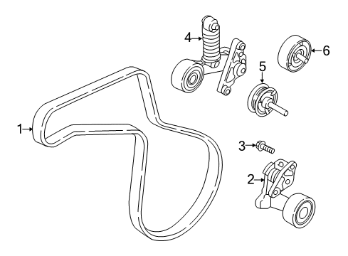 2016 Hyundai Sonata Belts & Pulleys Tensioner Assembly Diagram for 25280-2GGC3