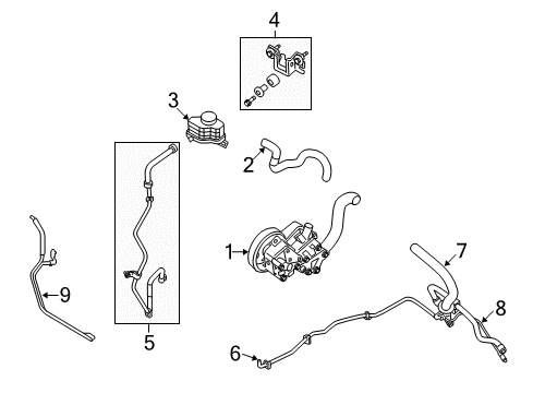 2010 Nissan Altima P/S Pump & Hoses, Steering Gear & Linkage Hose & Tube Assy-Power Steering Diagram for 49721-JA02B