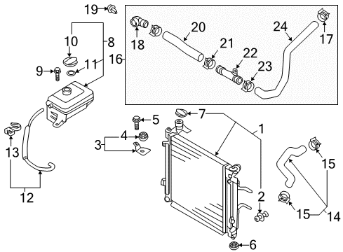 2017 Kia Optima Radiator & Components Hose Assembly-Radiator, Upper Diagram for 25414-C2100