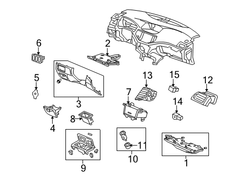 2011 Acura TSX Cluster & Switches, Instrument Panel Light Assembly, Foot (Blue) Diagram for 34760-TL0-J11