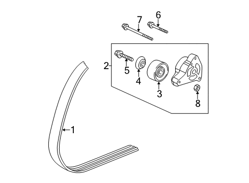 2003 Honda Element Belts & Pulleys Belt, Power Steering Pump Diagram for 56992-PZD-A01