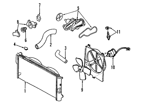 1995 Ford Probe Senders Water Pump Diagram for F32Z8501BA