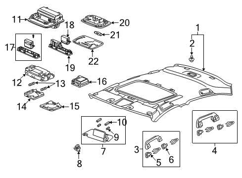 2015 Honda Crosstour Sunroof Base (Cashmere Ivory) Diagram for 34252-S5A-003YF