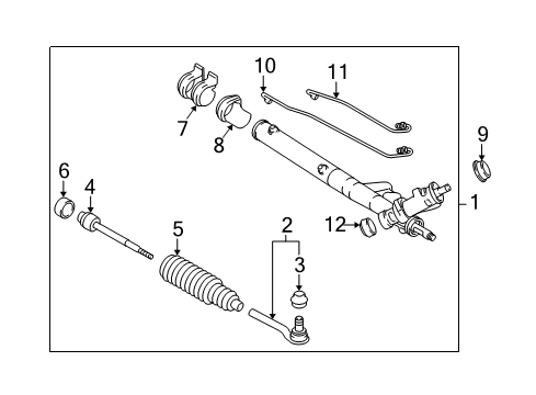 1998 Buick Park Avenue P/S Pump & Hoses, Steering Gear & Linkage Gear Kit, Steering (Partial)(Remanufacture) Diagram for 26051525
