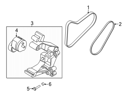 2021 Kia K5 Belts & Pulleys Auto TENSIONER Assembly Diagram for 252802M810