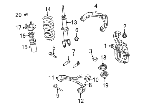 2010 Dodge Dakota Front Suspension Components, Lower Control Arm, Upper Control Arm, Stabilizer Bar Front Suspension-Coil Spring Diagram for 4670431AA