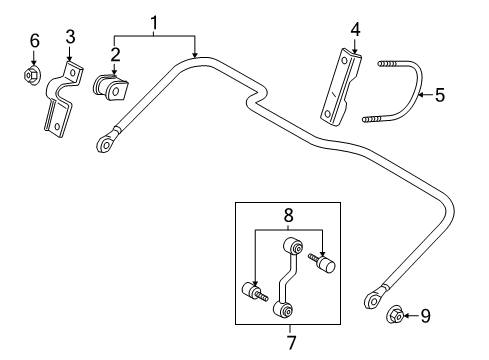 2017 Ford F-250 Super Duty Stabilizer Bar & Components - Rear Stabilizer Link Diagram for HC3Z-5K484-D