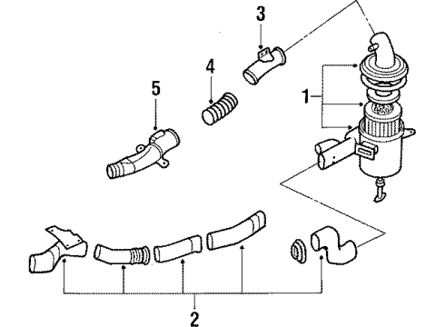 1987 Nissan Van Air Inlet Pipe-Air Duct Diagram for 16576-17C11