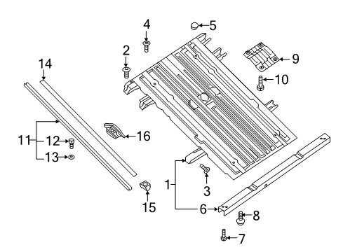 2017 Nissan Titan Pick Up Box - Floor Screw Diagram for 01432-0010U