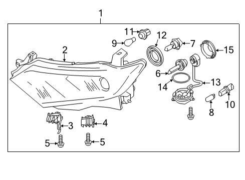 2011 Nissan Quest Headlamps Headlamp Housing Assembly, Driver Side Diagram for 26075-1JA0A