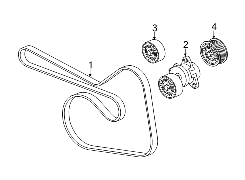 2015 Chevrolet Cruze Belts & Pulleys Serpentine Tensioner Diagram for 25191534