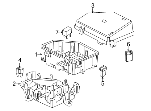2012 Chevrolet Caprice Fuse & Relay Block, Accessory Wiring Junction Diagram for 92257561