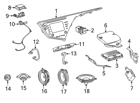 2019 Toyota Camry Navigation System Package Tray Speaker Diagram for 86150-06020