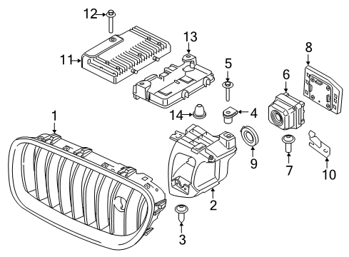 2016 BMW X6 Grille & Components Hex Bolt With Washer Diagram for 07147055085