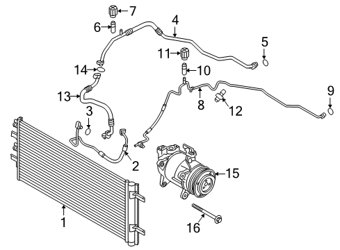 2020 BMW X1 Air Conditioner Suction Pipe Diagram for 64536832950