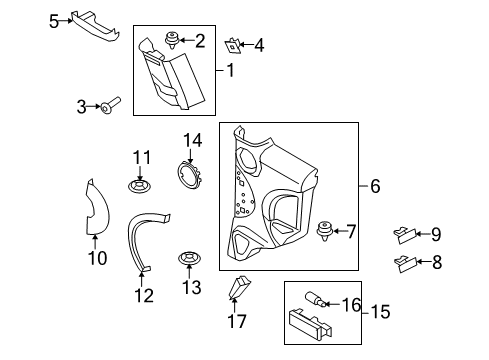 2012 Mini Cooper Interior Trim - Rear Door Clip, Yellow Diagram for 51417056298