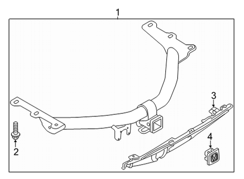 2016 Honda Pilot Trailer Hitch Components Trailer Hitch (3500libs Towing Capacity) Diagram for 08L92-TG7-100