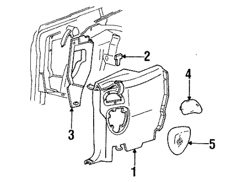 1995 Ford Mustang Interior Trim - Quarter Panels Speaker Grille Diagram for F7ZZ-18979-AA