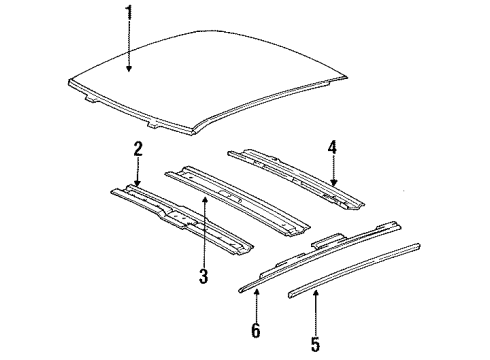 1995 Chevrolet Caprice Roof & Components RAIL, Roof Side Inner Diagram for 10233601