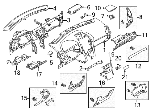 2019 Ford Police Interceptor Utility Instrument Panel Switch Panel Diagram for BB5Z-7804338-AD