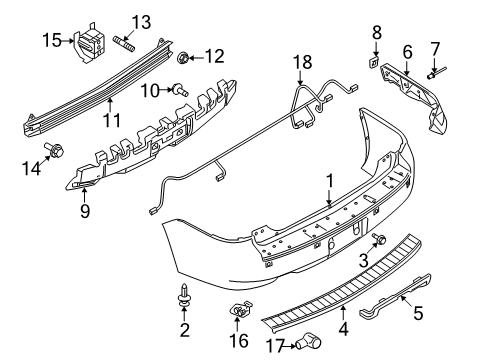 2019 Ford Flex Parking Aid Bumper Cover Diagram for DA8Z-17K835-SPTM