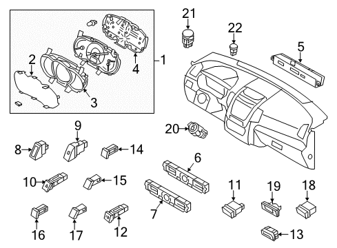 2015 Kia Sorento Cluster & Switches Case-Rear Diagram for 943651U000