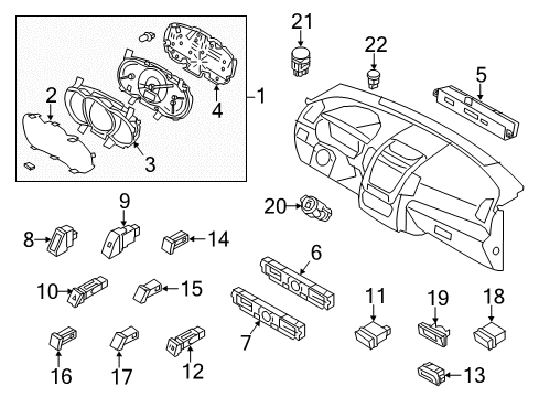 2015 Kia Sorento Cluster & Switches Clock Assembly-Digital Diagram for 945101U005