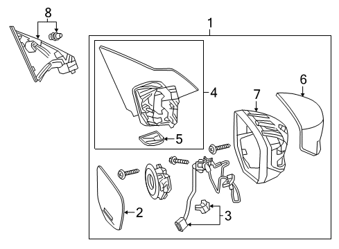 2017 Honda Accord Outside Mirrors Wireharness Assy Diagram for 76206-T2F-A01