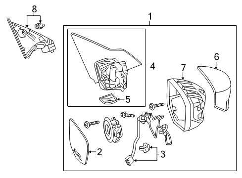 2017 Honda Accord Outside Mirrors Mirror Assembly, Driver Side Door (Kona Coffee Metallic) (R.C.) Diagram for 76250-T2F-A31ZA