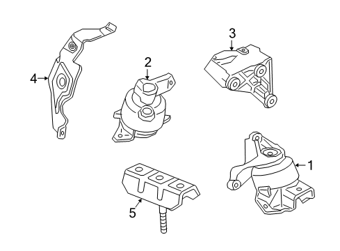 2015 Chevrolet Colorado Engine & Trans Mounting Mount Bracket Diagram for 23247708