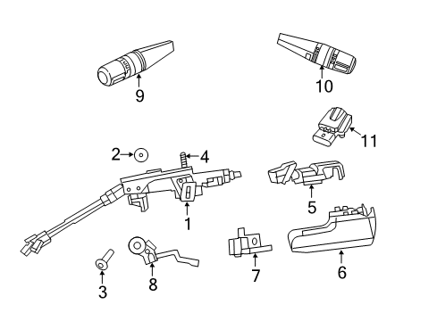 2014 Chrysler 200 Switches Column-Steering Diagram for 5057241AK