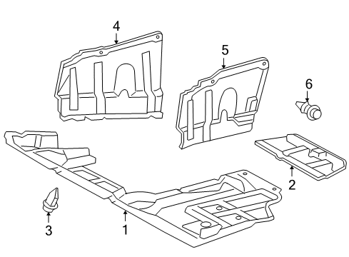 2009 Toyota RAV4 Splash Shields Side Cover Diagram for 51443-0R010