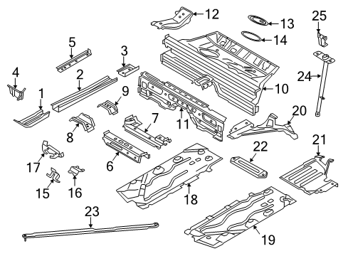 2018 Mini Cooper Pillars, Rocker & Floor - Floor & Rails BRACKET, AXLE CONNECTION, IN Diagram for 41117361189