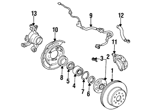 1997 Lexus GS300 Rear Brakes Rear Driver Disc Brake Cylinder Assembly Diagram for 47750-30380