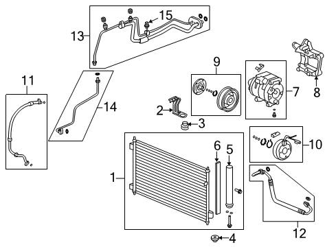 2010 Acura ZDX Air Conditioner Gasket Diagram for 80115-SZN-A01