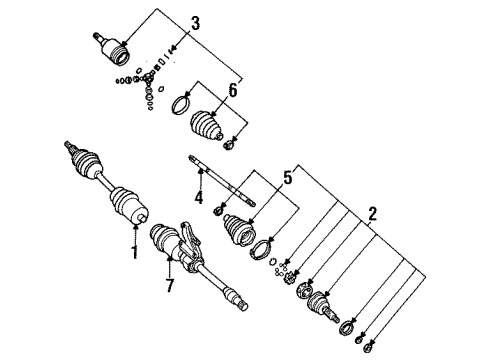 1993 Saturn SC2 Axle Components - Front Joint Kit, Front Wheel Drive Shaft Tri-Pot Diagram for 21013153