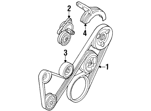 2002 Mercury Cougar Belts & Pulleys Serpentine Belt Diagram for XS2Z-8620-MB