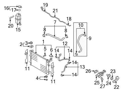 2011 Hyundai Elantra Powertrain Control Radiator Assembly Diagram for 25310-2H000