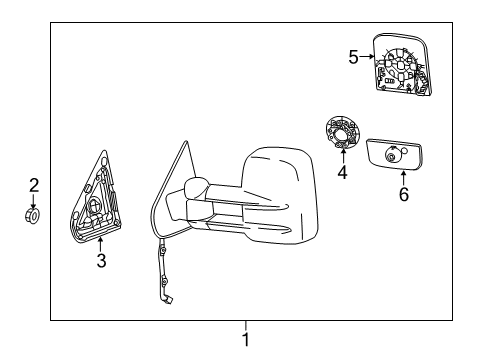 2017 Chevrolet Silverado 2500 HD Outside Mirrors Mirror Assembly Diagram for 22820395