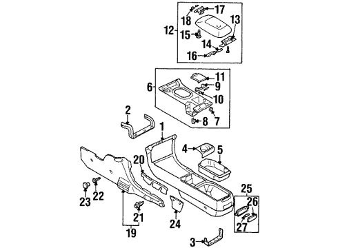 2000 Chrysler Sebring Center Console Console Diagram for MB899595