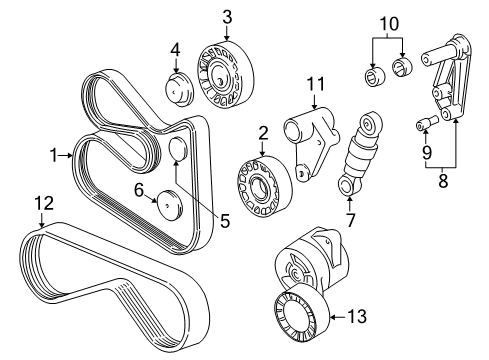 2004 BMW 525i Belts & Pulleys Ribbed V-Belt Diagram for 11287631822