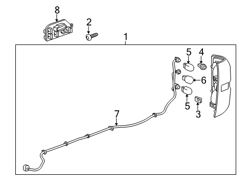 2016 Chevrolet Silverado 1500 Bulbs Tail Lamp Assembly Diagram for 84288718