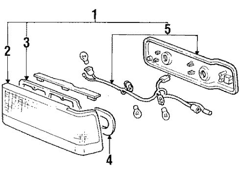 1985 Honda Civic Tail Lamps Taillight Assy., L. Diagram for 33550-SB4-671