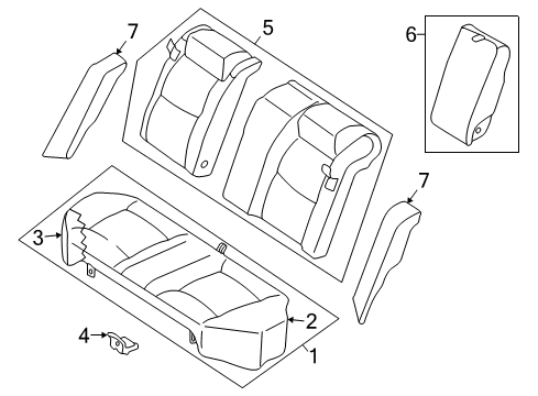 2001 Nissan Altima Rear Seat Components Cushion Assy-Rear Seat Diagram for 88300-0Z901