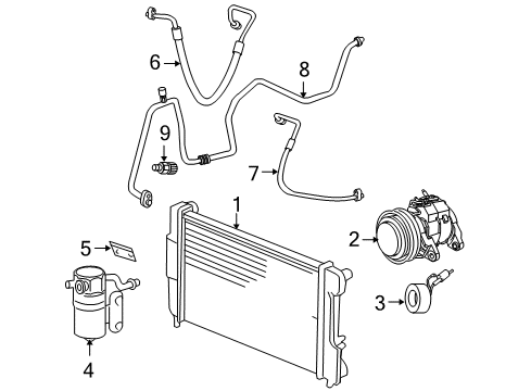 2010 Dodge Dakota Air Conditioner CONDENSER-Air Conditioning Diagram for 55056352AC