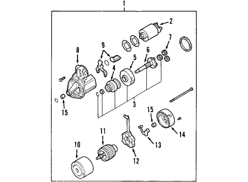 2002 Mitsubishi Galant Starter Holder Diagram for MD619900