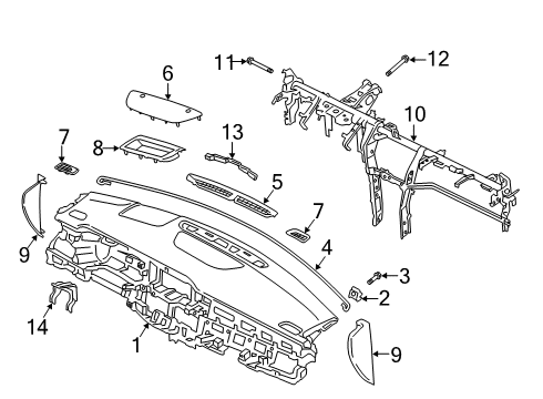 2022 Hyundai Palisade Cluster & Switches, Instrument Panel Bolt(Windshield Washer) Diagram for 11254-08451