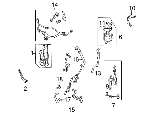 1997 Nissan Pathfinder P/S Pump & Hoses, Steering Gear & Linkage Power Steering Pump Assembly Diagram for 49110-0W000