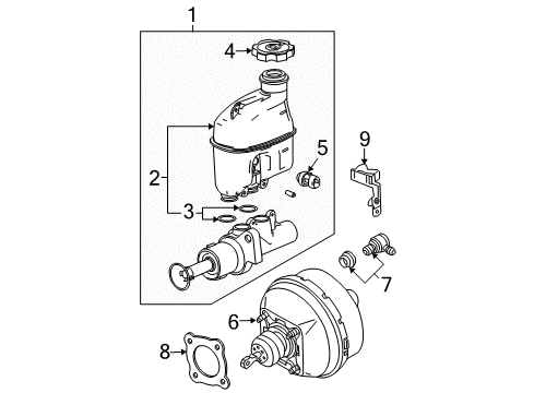 2004 Chevrolet Malibu Dash Panel Components Valve-Brake Master Cylinder Propn Diagram for 15821482