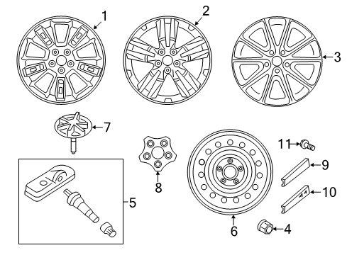 2019 Kia Soul EV Wheels Cap-Wheel Accent Diagram for 52973B2000